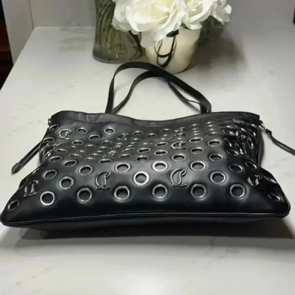 🔥🔥Christian Louboutin Mouchara Black Leather Tote Shoulder Bag BRAND NEW! - Picture 8 of 16